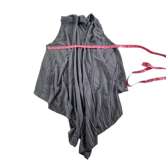 KATHMANDU Women Sleeveless Sweater Wave Textured Open Front One Size Blue 2-4 - Picture 7 of 12